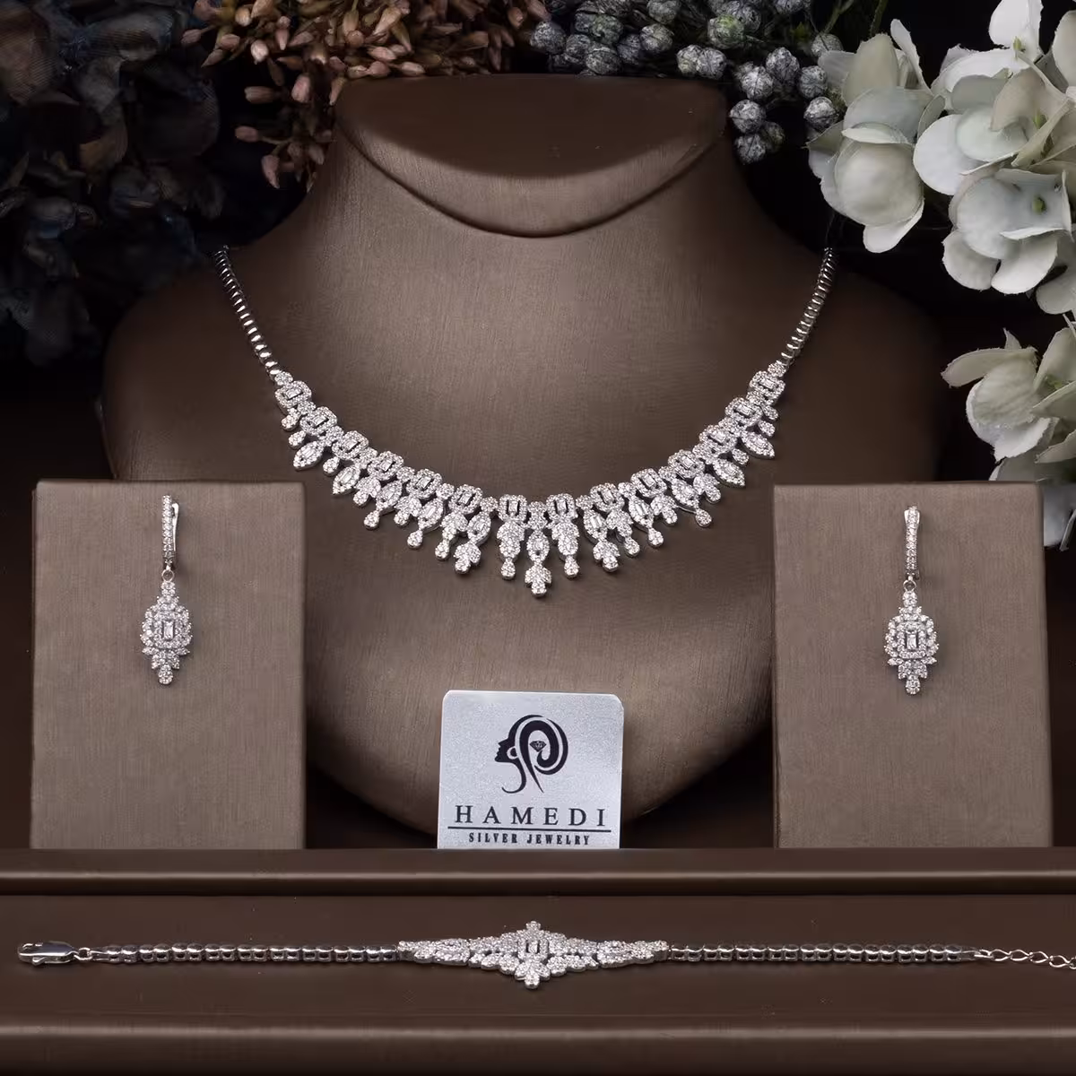 سرویس نقره زنانه جواهری مجلسی مدل SI F51