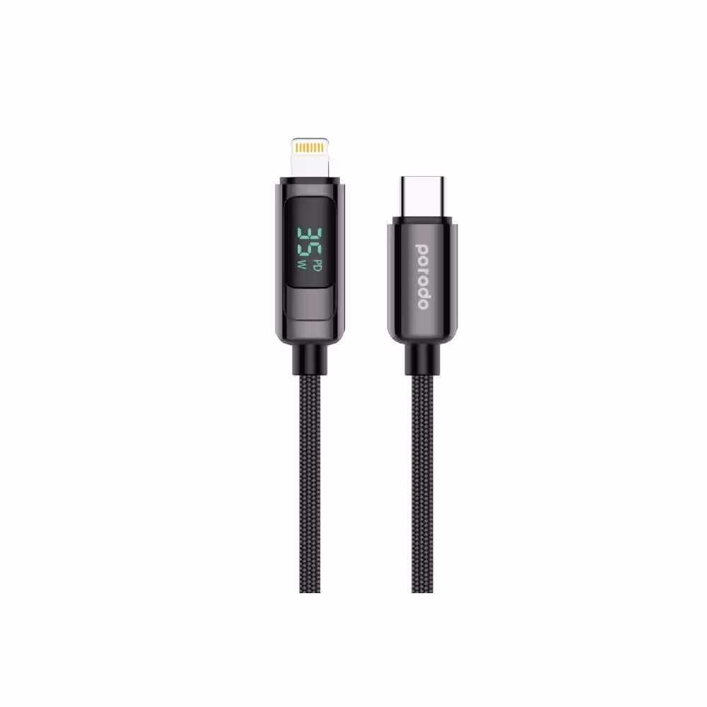 کابل USB-C به لایتنینگ پرودو مدل Porodo PD-35WAPD-BK با توان 35W