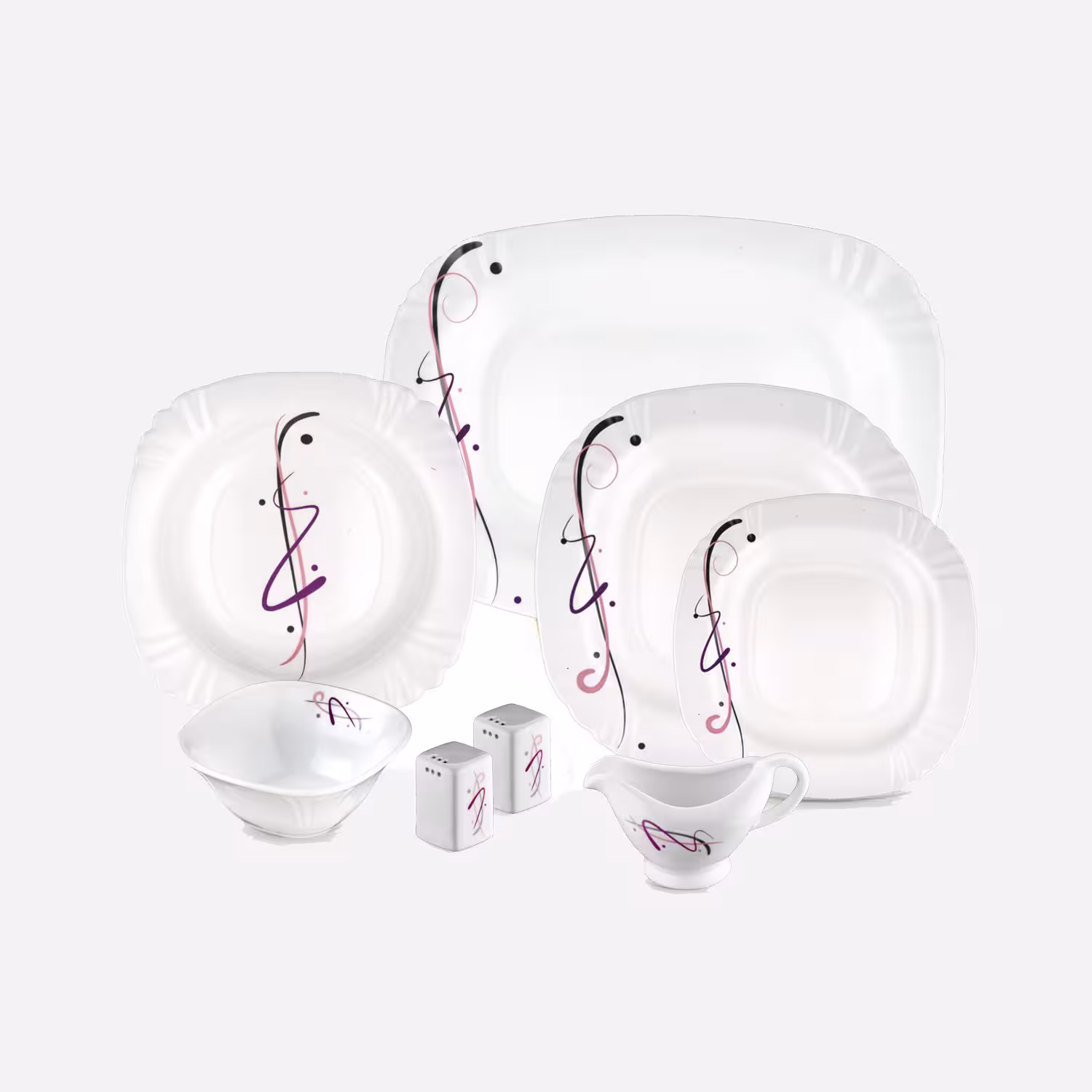 سرویس غذاخوری 28 پارچه اوپال هومیت طرح آرشا صورتی