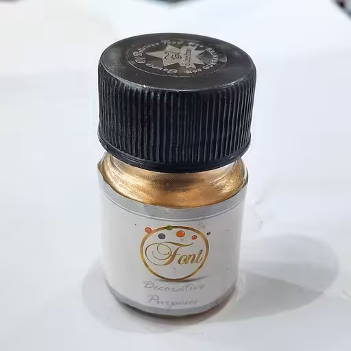 رنگ پودری طلایی فونت اصلی 10 گرمی (مخصوص رنگ کردن روی کیک، دسر، فوندانت و ...)