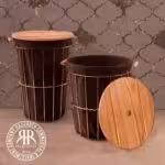 BVK بی وی کی کاریزما سبد رخت چرک مشکی طلایی کوچک VK411445