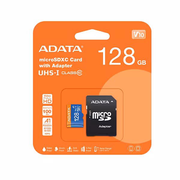 کارت حافظه و رم microSDXC ای دیتا مدل Premier V10 A1 100MB ظرفیت 128GB