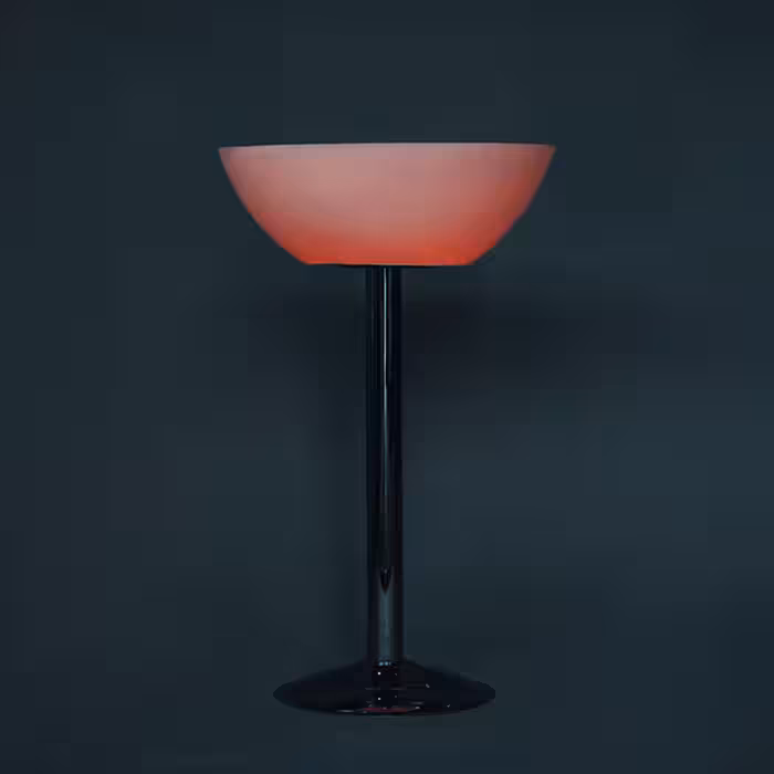 میز نورانی گرد مدل سوارز پایه استیل عمیق