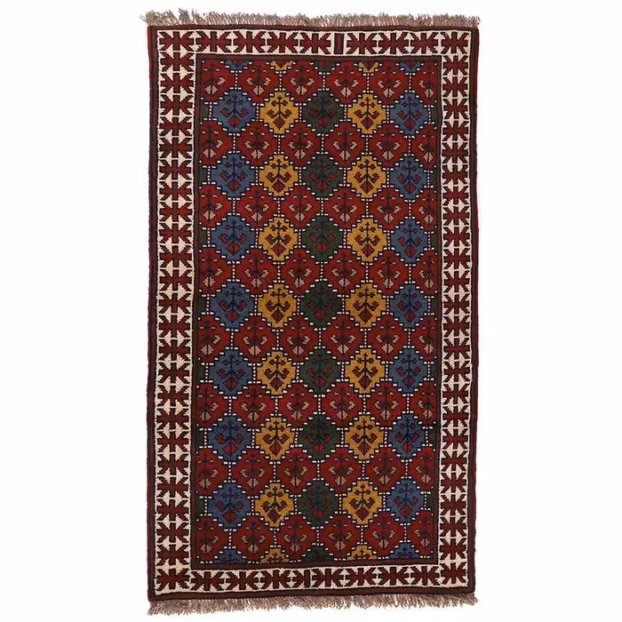 فرش خراسان دستبافت دو متری طرح قابی