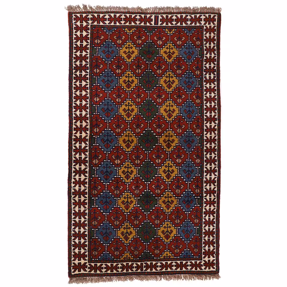 فرش خراسان دستبافت دو متری طرح قابی