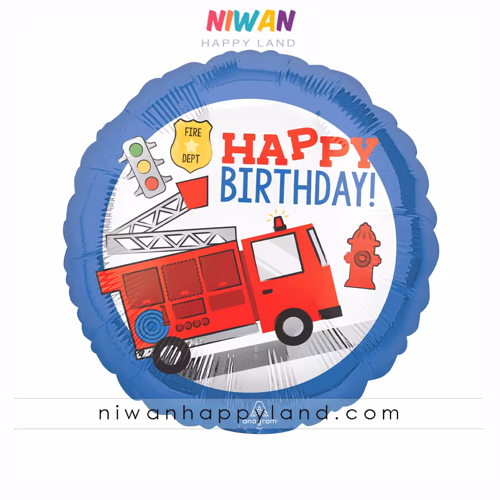 بادکنک فویلی هپی برس دی آتش نشانی