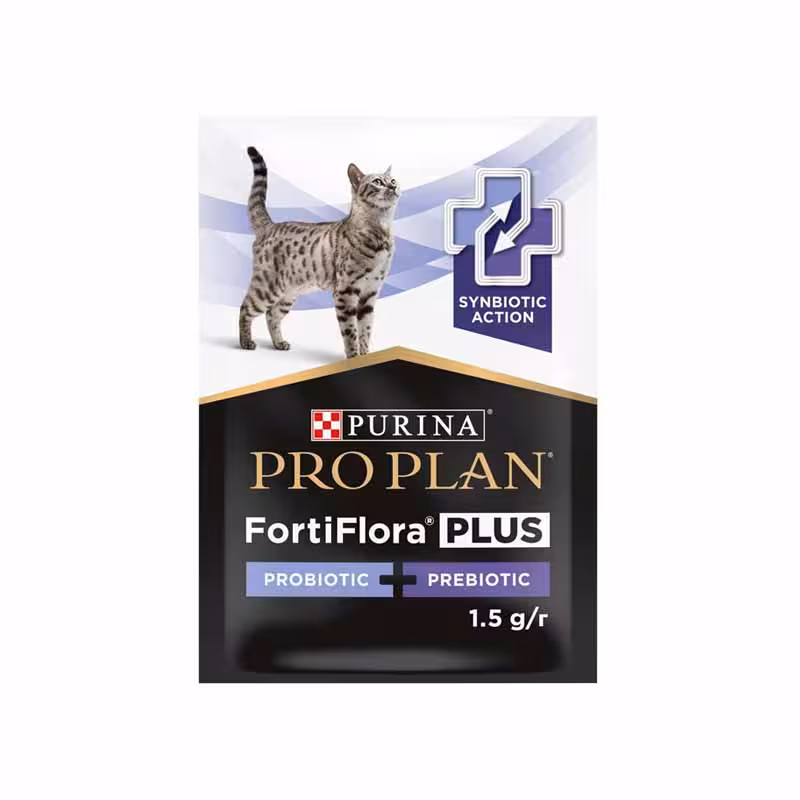 پودر پروبیوتیک و پریبیوتیک گربه پروپلن مدل FortiFlora Plus وزن 1.5 گرم