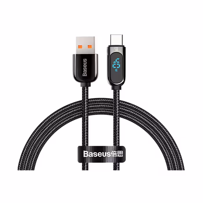 کابل Type C بیسوس Baseus Display Fast Charging CATSK-A دارای قطع کن خودکار طول 2 متر توان 40 وات