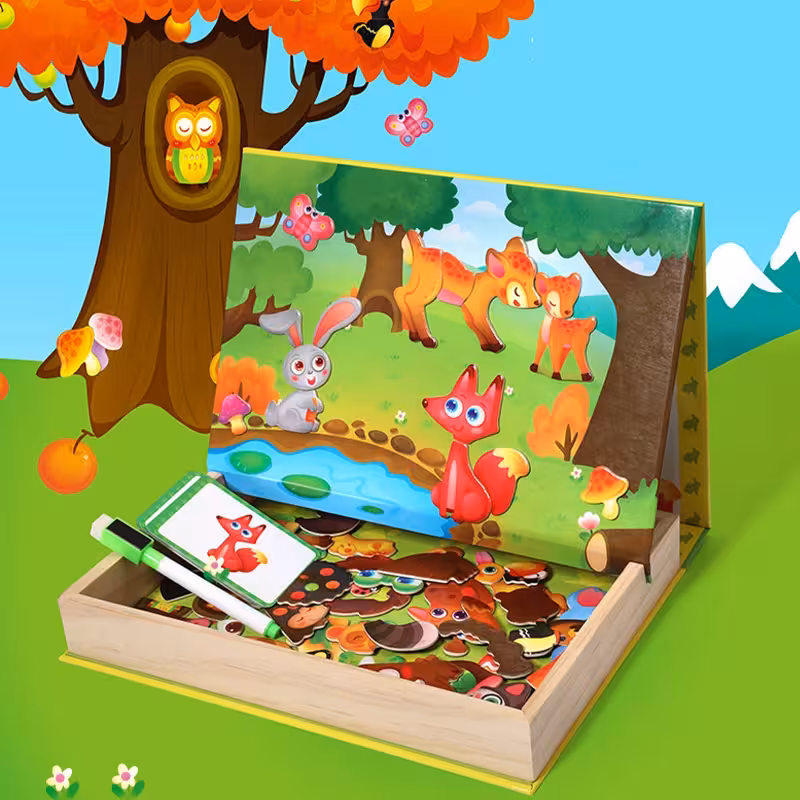 پازل مگنتی وایت بردی مدل حیوانات کد JHTOY212