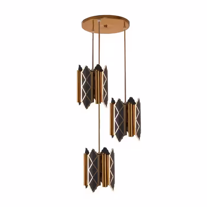 لوستر فلزی چشمه نور 6 شعله مدل H2607/6A