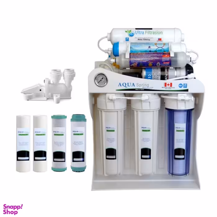 دستگاه تصفیه کننده آب آکوآ اسپرینگ مدل UF-SF4000 + فیلتر مدل 02 بسته 4 عددی و کیت نشتی گیر