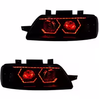 خرید چراغ جلو اسپرت پژو 405 SLX مدرن مدل 3D-Wolf قرمز داخل مشکی بدون موتور دو عددی | اتوموبی