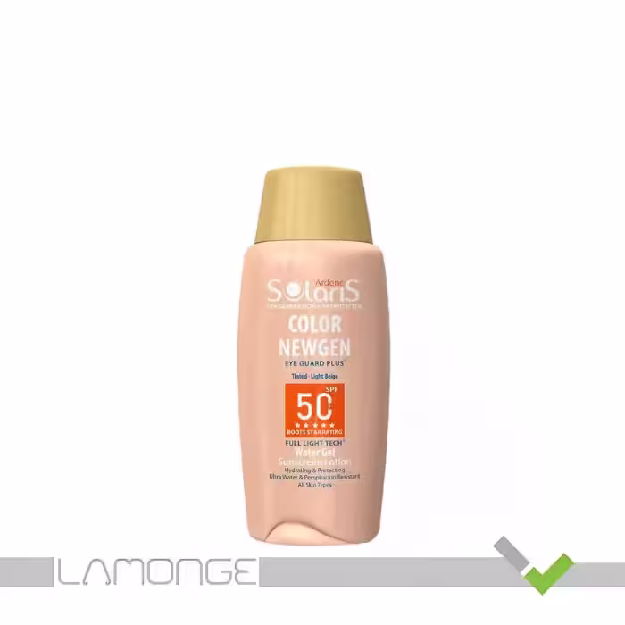 لوسیون ضد آفتاب SPF50 رنگی آردن سولاریس مدل Color Newgen مناسب انواع پوست حجم 75 میلی لیتر