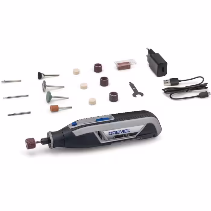 فرز مینیاتوری شارژی درمل مدل Dremel LITE 7760 به همراه 15 پارچه متعلقات