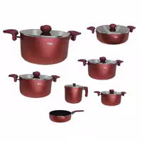 سرویس قابلمه تیارا 12 پارچه گرانیتی رنگ قرمز