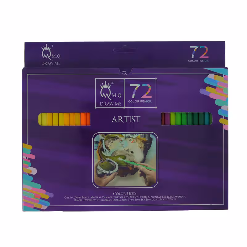 مداد رنگی 72 رنگ ام کیو مدل ارتیست جعبه مقوایی | چاوه