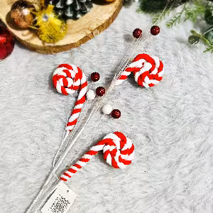 شاخه ابنبات 3 تایی کریسمس کد 137-17