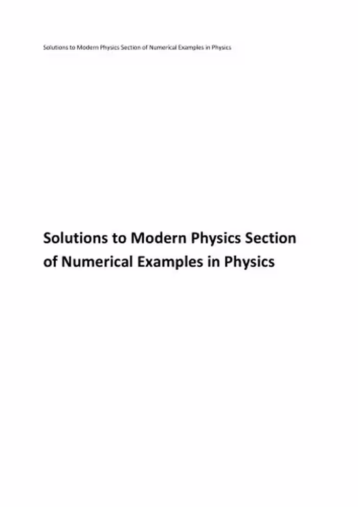 خرید و دانلود نسخه کامل کتاب N N Ghosh Modern Physics Solutions to Numerical Examples in Physics for IIT JEE and Olympiads