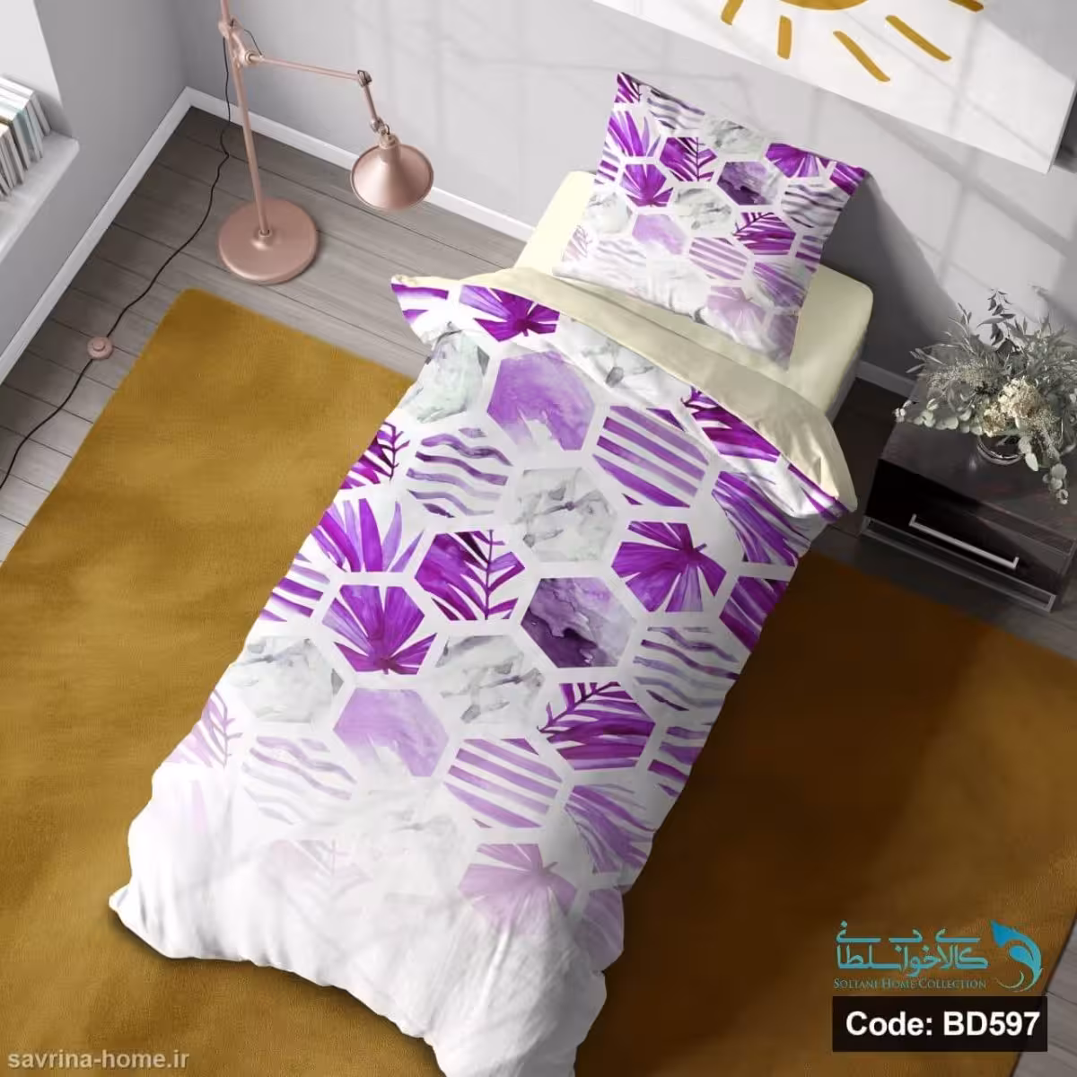 روتختی یک نفره سه بعدی طرح کندو کد BD597 چهار تکه