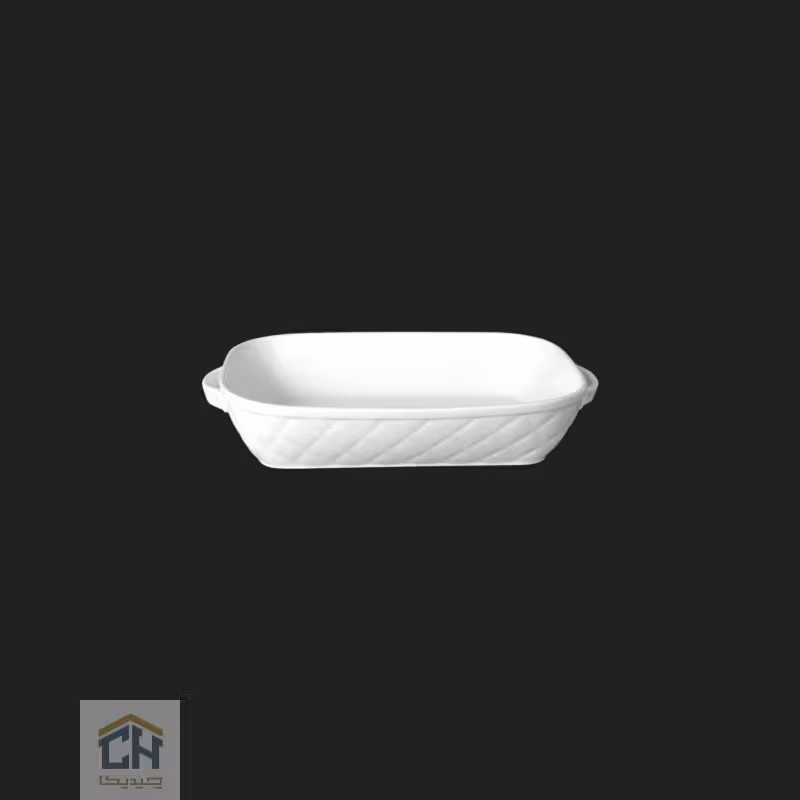 مرغ خوری سرامیکی مستطیل کوچک گلدکیش طرح Burberry مدل GK554326