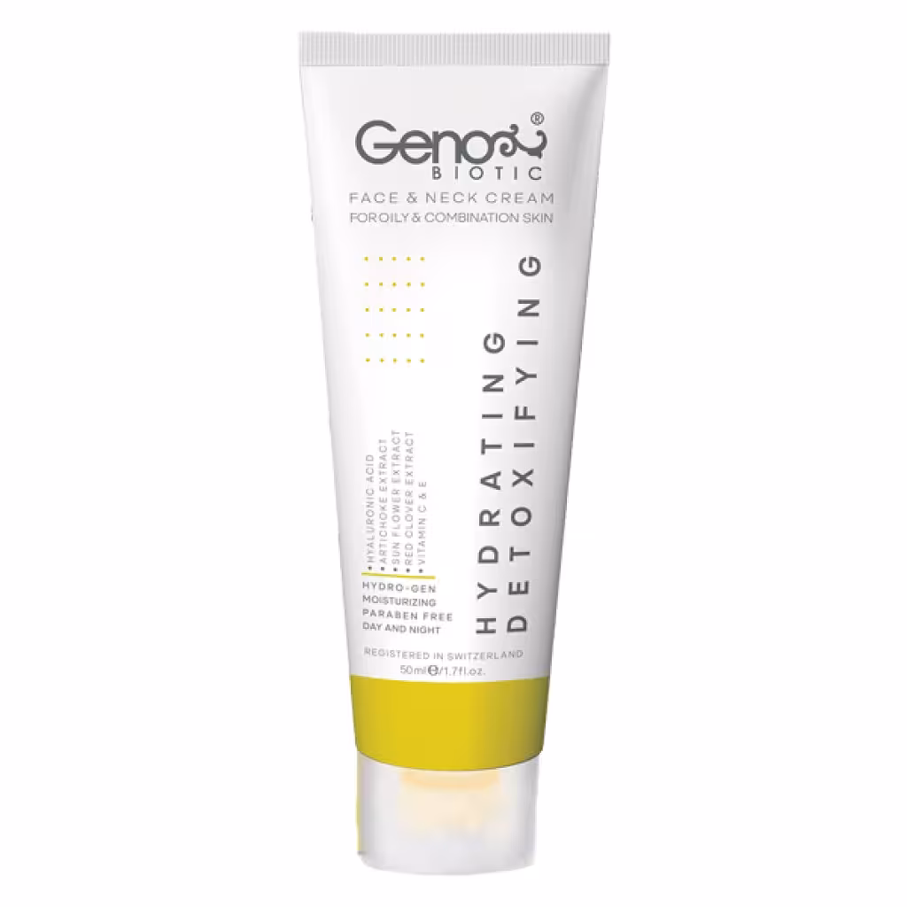 کرم رطوبت رسان و دتوکسیفای صورت و گردن پوست چرب و مختلط 50 میلی لیتر ژنوبایوتیک Geno Biotic