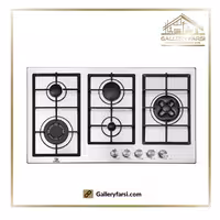 اجاق گاز پنج شعله استیل پرنیان استیل مدل PB-5113 پلوپز دوال سرشعلهHE