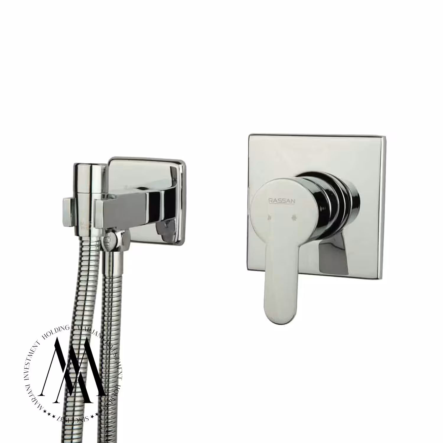 شیرتوالت توکار ویوات راسان مدل فلت (کروم)