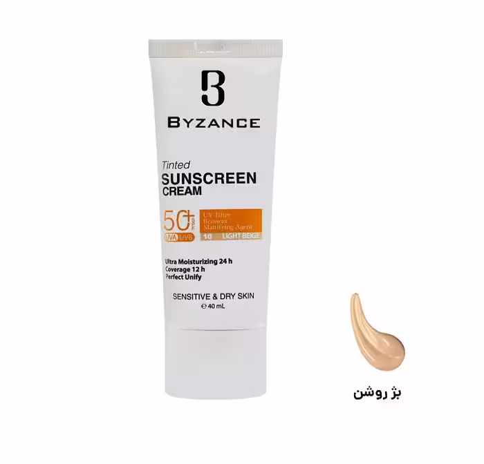 ضد آفتاب رنگی فلوئیدی پوست چرب بیزانسSPF50