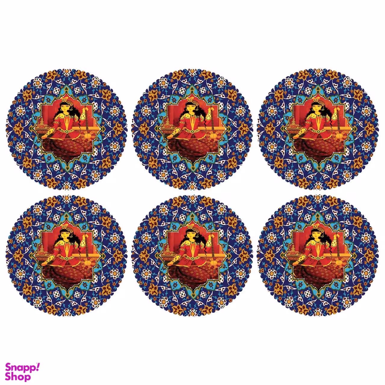 زیر لیوانی کد C2-42134 ست 6 عددی سایز 10*10 سانتی‌ متر