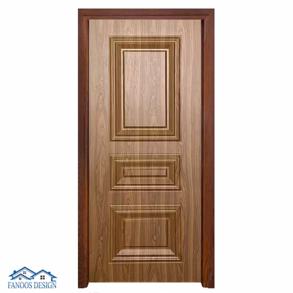 درب اتاق خواب روکش PVC با طراحی سه قاب کد 1402