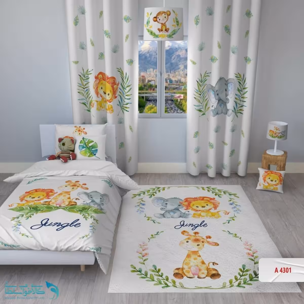 روتختی اتاق کودک طرح زرافه سایز یکنفره کد A4301
