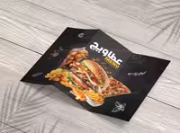 طرح قابل ویرایش منو سه لت فست فود | گرافیک با طعم تربچه