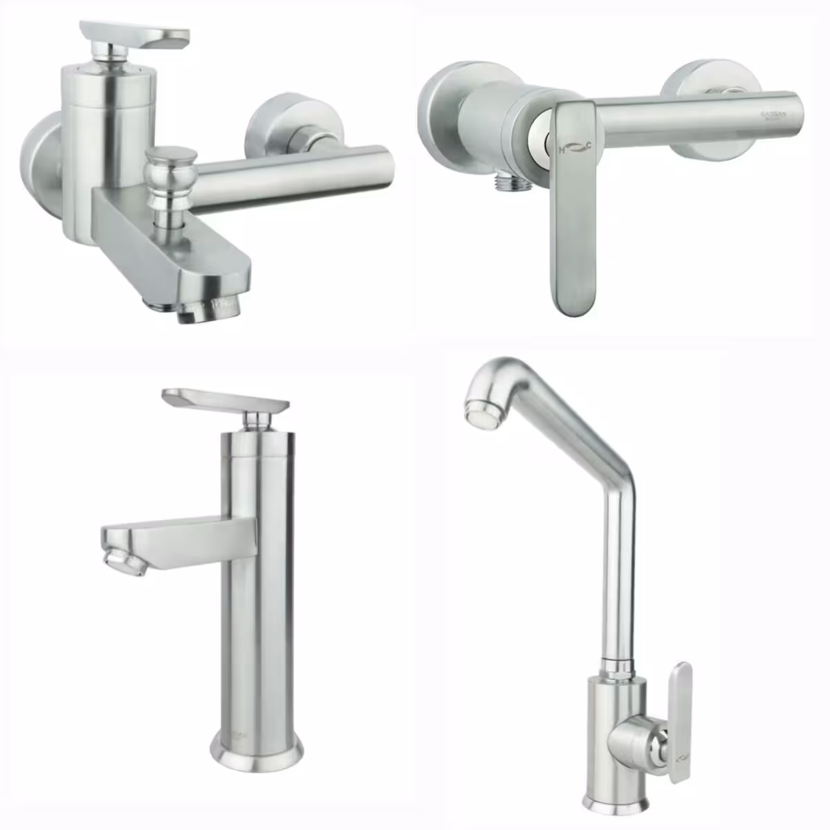 ست چهار تکه شیرآلات راسان مدل فلورا کروم مات