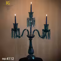 شمعدانی سبز رنگ 3 شاخه سبک کلاسیک