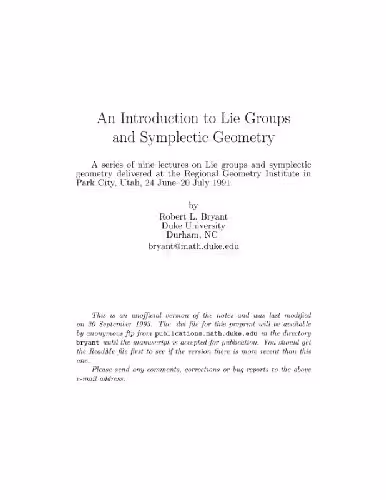 خرید و دانلود نسخه کامل کتاب Introduction to Lie groups and symplectic geometry (1993 lectures)