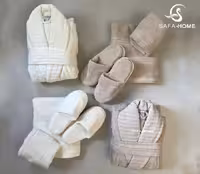 سرویس حوله عروس و داماد مدل دالورا سفید نسکافه‌ای