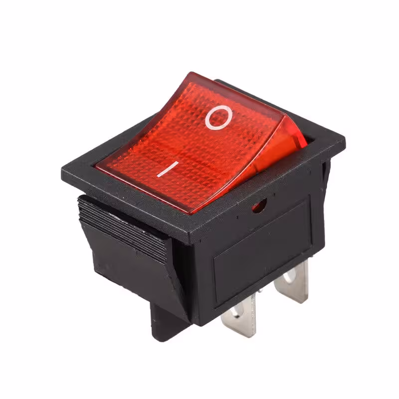 کلید راکر دوحالته بزرگ چراغدار (25x21x18 میلی‌متر) پایه برنجی