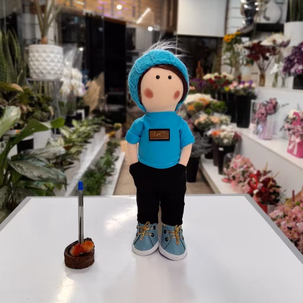 عروسک روسی پسر آبی آسمانی