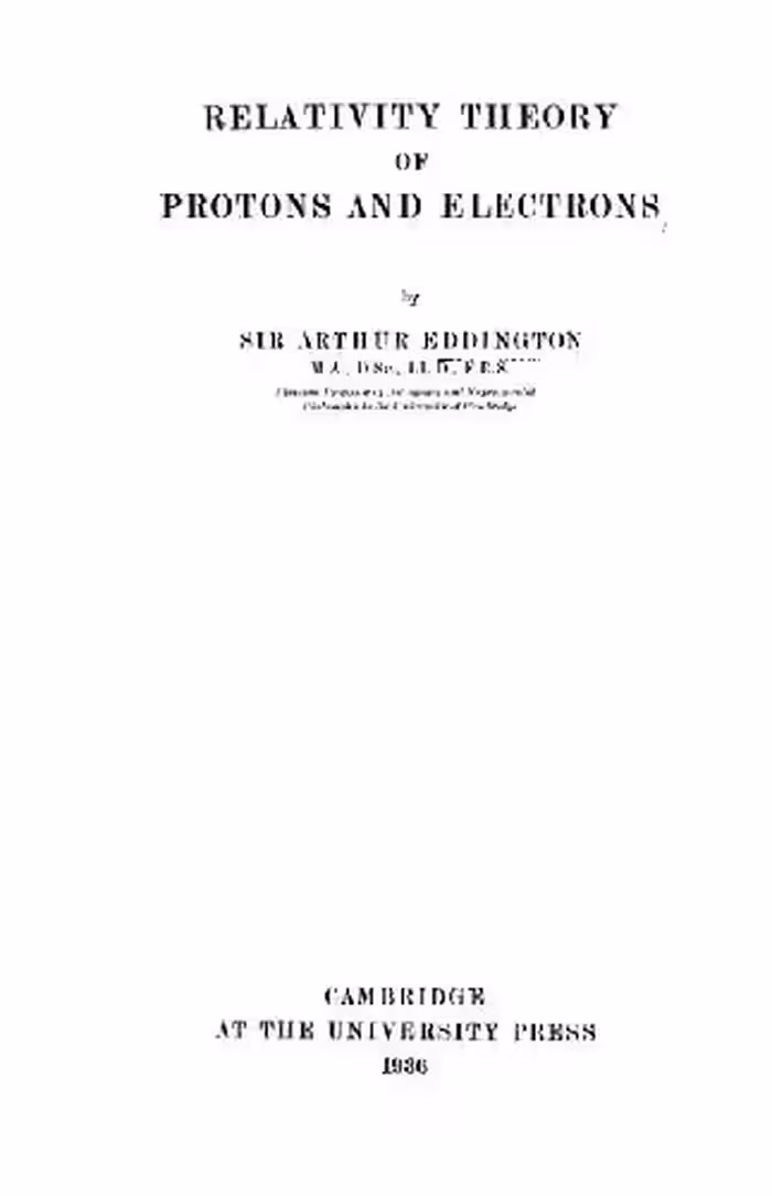 خرید و دانلود نسخه کامل کتاب Relativity Theory of Protons and Electrons.