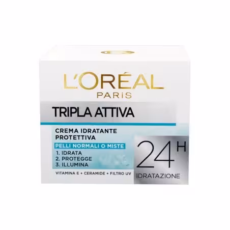 کرم مرطوب کننده و آبرسان24ساعته لورال50میلLOREAL TRIPLA ATTIVA