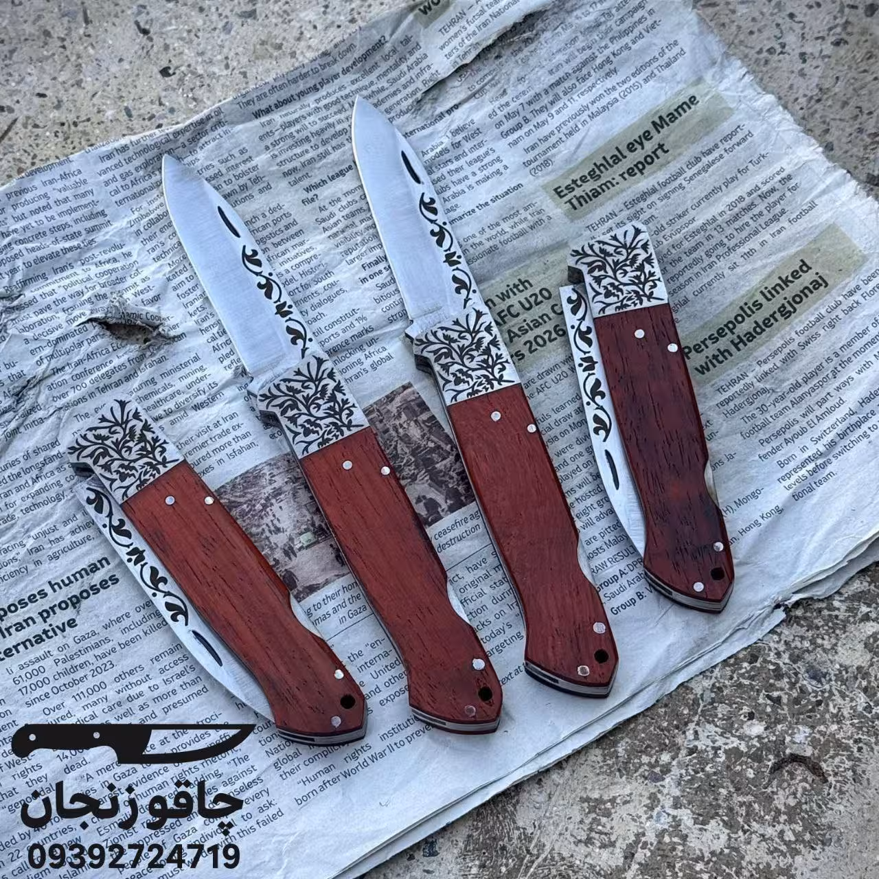 چاقو دسته زنجان مدل ترامانتینو پادوک تیغه فولاد