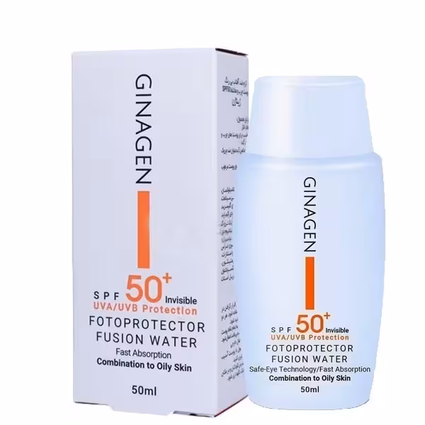 کرم ضد آفتاب بی رنگ پوست چرب فیوژن واتر ژیناژن SPF50