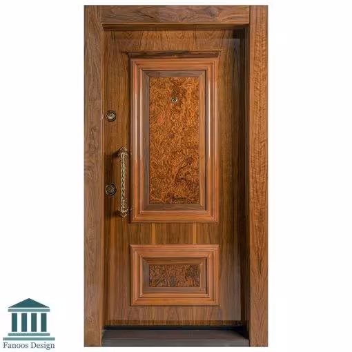 در ضدسرقت کلاسیک دوقاب برجسته ریشه گردو کد 1219