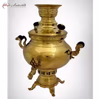 سماور ذغالی برنجی 2 لیتری نادیا با کیفیت فوق العاده
