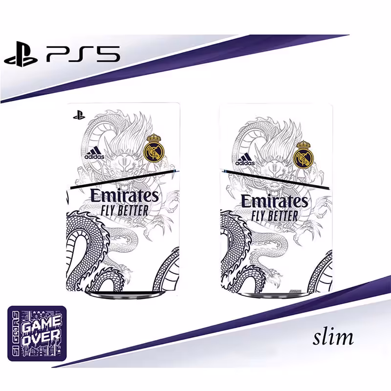 برچسب کنسول PS5 SLIM (GO) طرح رئال مادرید EMIRATES