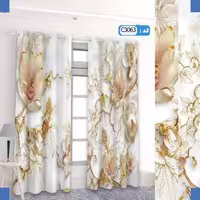 پرده تصویری طرح گل کریستالی برند پرنا