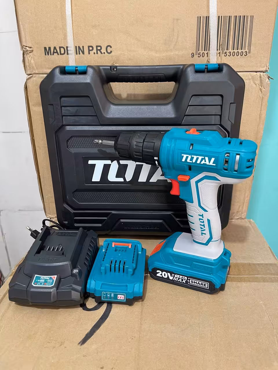 دریل شارژی 20 ولت دو باطری توتال