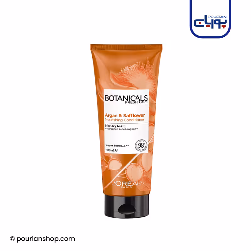 نرم کننده روغن آرگان و گلرنگ موهای خشک لورال (اورال) _ L'Oréal Paris Botanicals Dry Hair Vegan Conditioner, 200ml