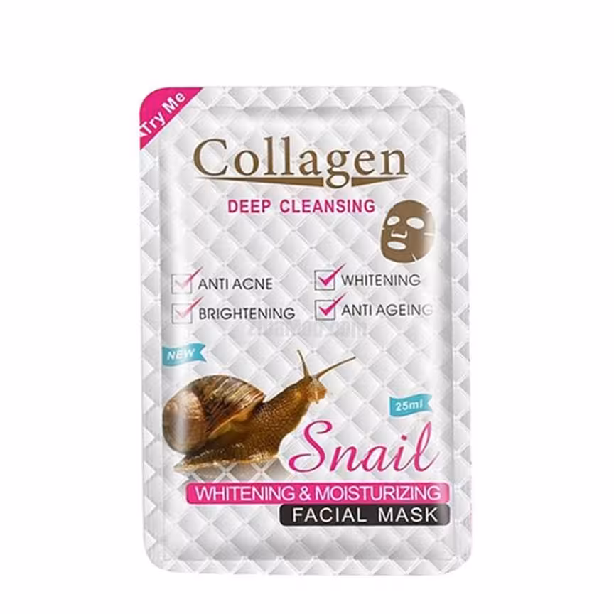 ماسک ورقه ای پک 10عددی جوانسازی و کلاژن حلزون collagen