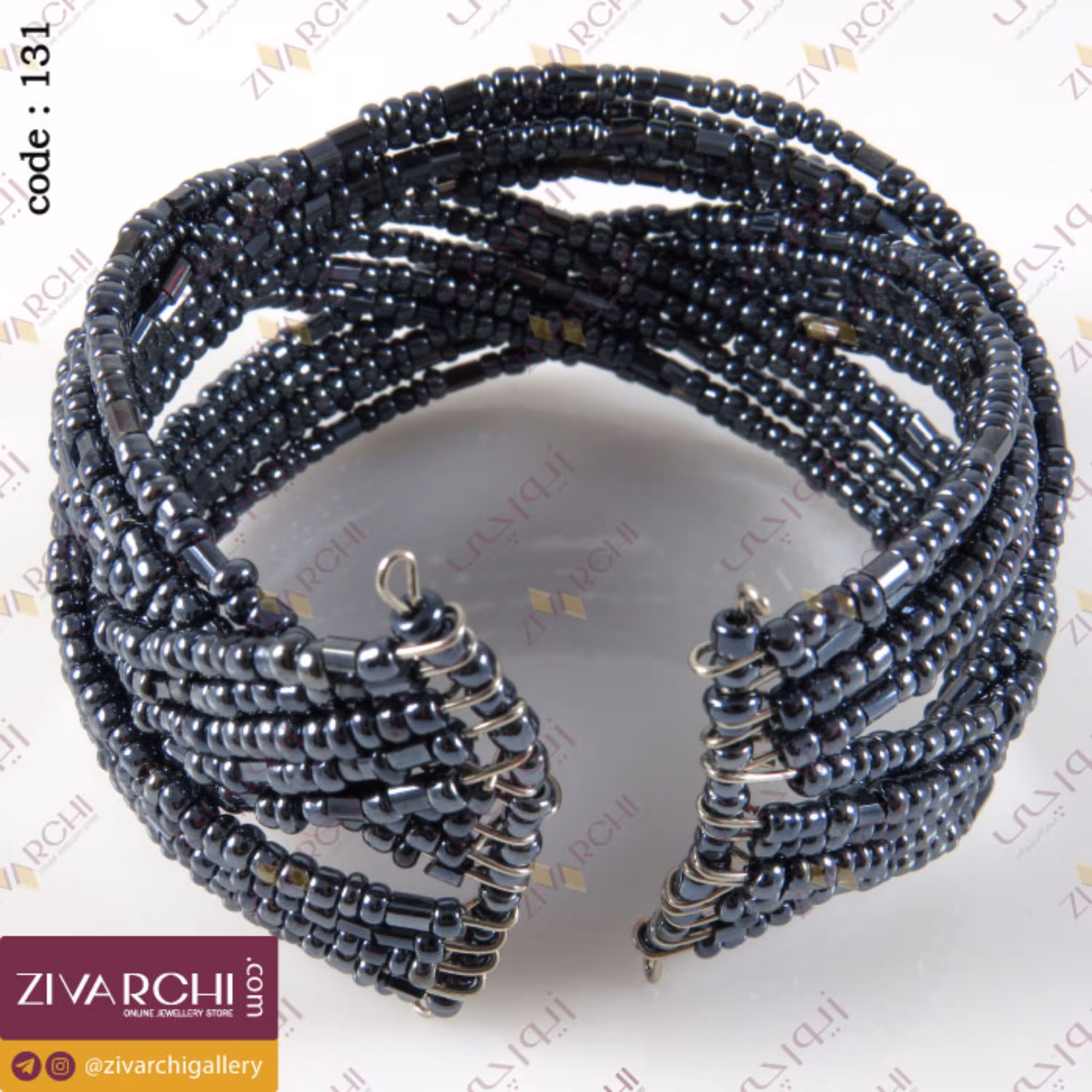 دستبند النگویی سیمی منجوقی  131